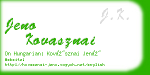 jeno kovasznai business card